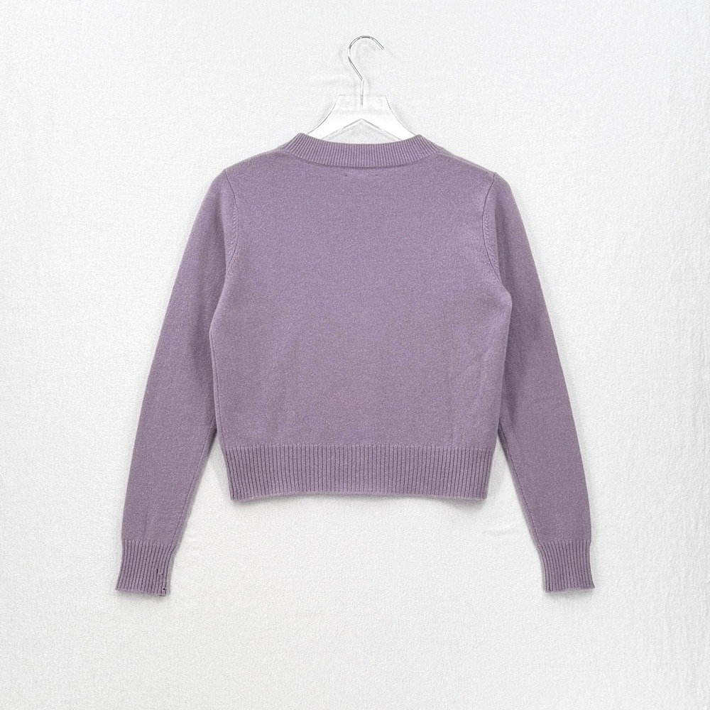 Reformation Sweater Women Small Purple Cashmere Knit Long Sleeve Crewneck - Picture 5 of 16